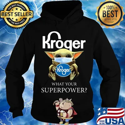 Baby yoda face mask hug Kroger What your superpower s Hoodie