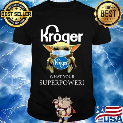 Baby yoda face mask hug Kroger What your superpower shirt