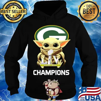 Baby yoda green bay packers super champions s Hoodie