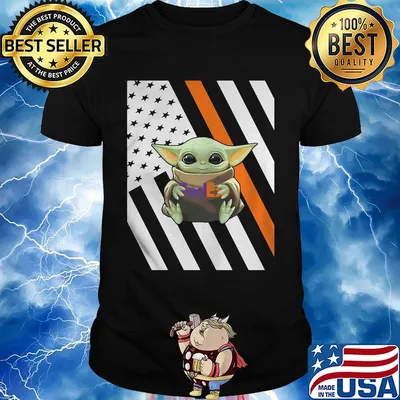 Baby yoda hug fedex logo american flag independence day shirt