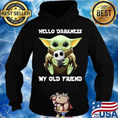 Baby yoda hug jack skellington hello darkness my old friend s Hoodie