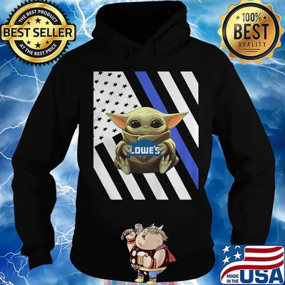 Baby yoda hug lowe's american flag independence day s Hoodie