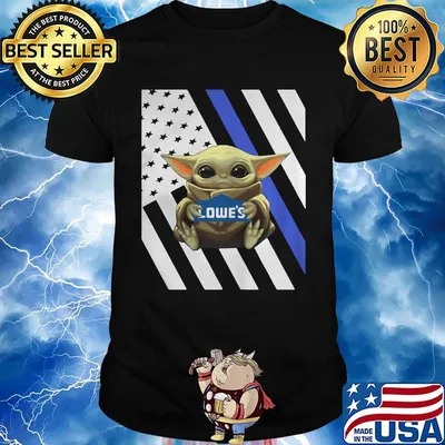 Baby yoda hug lowe's american flag independence day shirt
