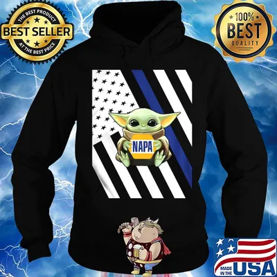 Baby Yoda hug Napa American flag s Hoodie