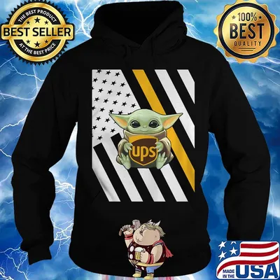 Baby yoda hug ups logo american flag independence day s Hoodie