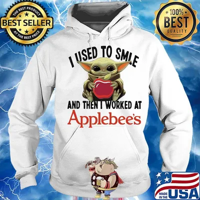Baby yoda i used to smile and then i worked at applebee's s Hoodie