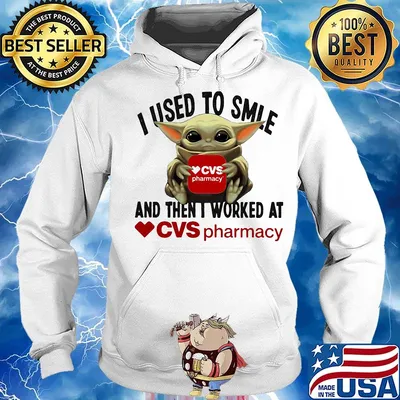 Baby yoda i used to smile and then i worked at cvs pharmacy s Hoodie
