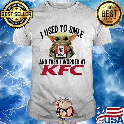 Baby yoda i used to smile and then i worked at kfc shirt