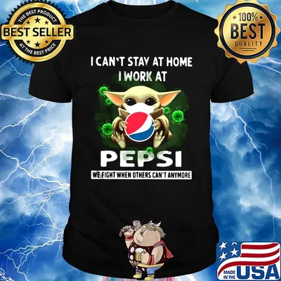 Baby yoda mask i can't stay at home i work at pepsi we fight when others can't anymore covid-19 shirt