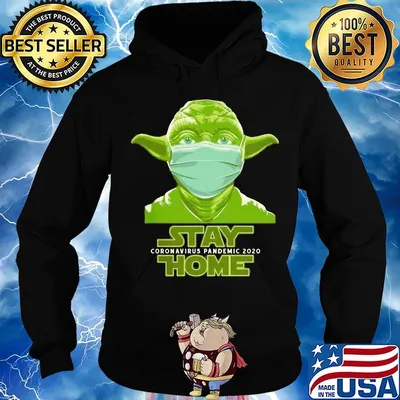 Baby Yoda mask stay home coronavirus pandemic 2020 s Hoodie
