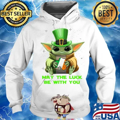 Baby yoda may the luck be with you happy st.patrick's day s Hoodie
