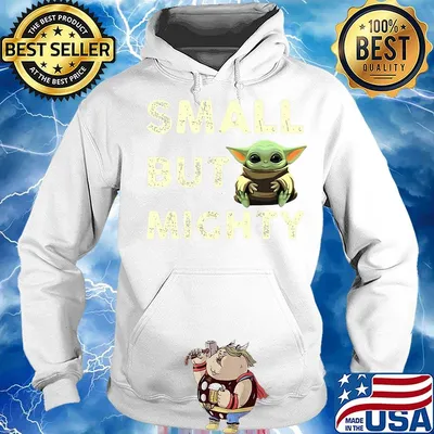 Baby yoda small but mighty black s Hoodie