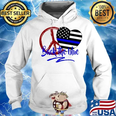 Back The Blue America Love Heart Independence Day Shirt Hoodie