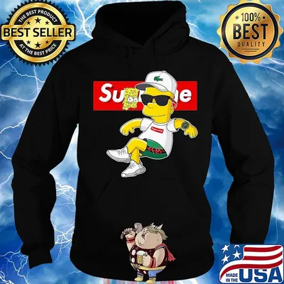 Bart simpsons supreme logo s Hoodie