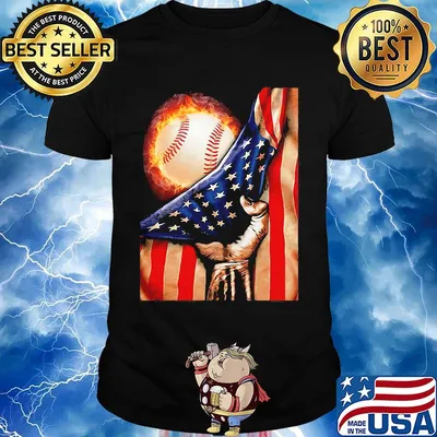 Baseball american flag happy independence day fire shirt
