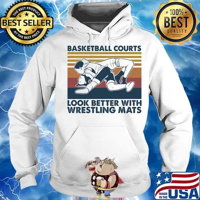 Basketball courts look better with wrestling mats vintage retro s Hoodie
