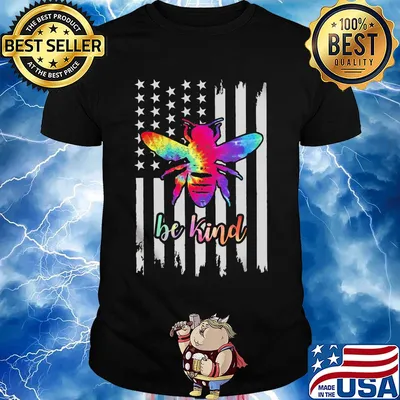 Bee American Flag Be kind shirt