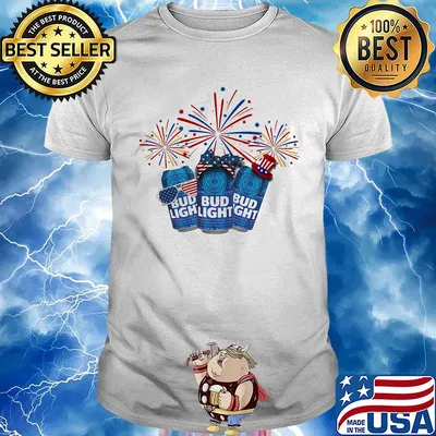 Beer bud light firework america 4th of july independence day shirt
