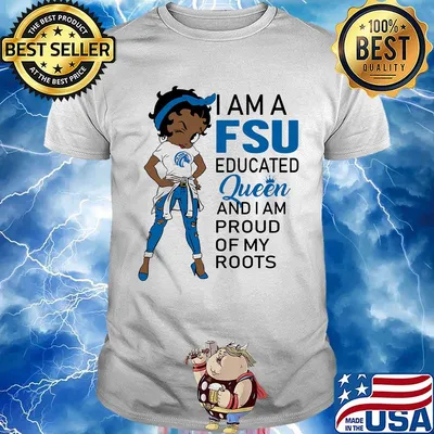 Betty boop alcorn i am a fsu educated queen and i am proud of my roots shirt