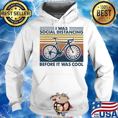 Bicycle I was social distancing before it was cool vintage retro s Hoodie