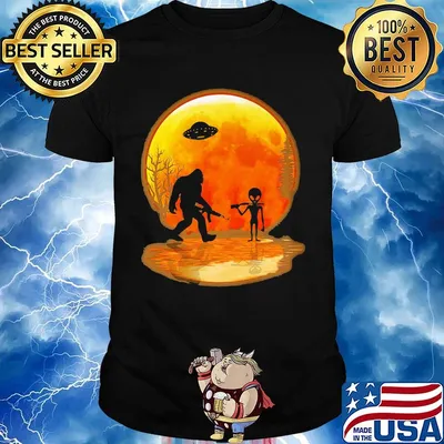 Bigfoot UFO hunter alien moon blood shirt