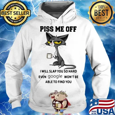 Black cat drink coffee piss me off i will slap you so hard even google won't be able to find you s Hoodie