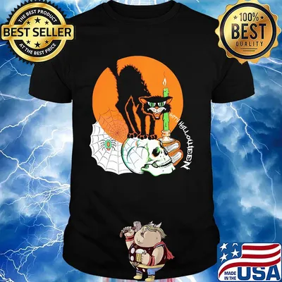 Black Cat Happy Holloween Sunset shirt