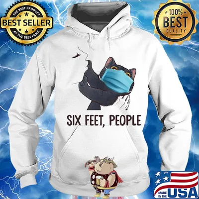 Black cat mask six feet people s Hoodie