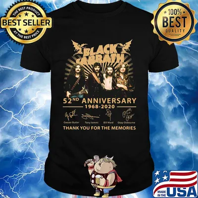 Black sabbath 52nd anniversary 1968 2020 thank you for the memories signatures light shirt