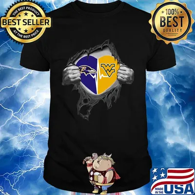 Blood insides baltimore ravens and west virginia heartbeat shirt