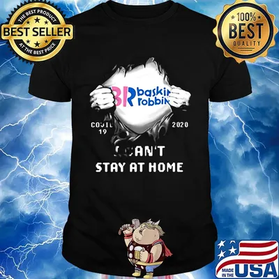 Blood insides br baskin robbins logo covid-19 2020 i can't stay at home shirt