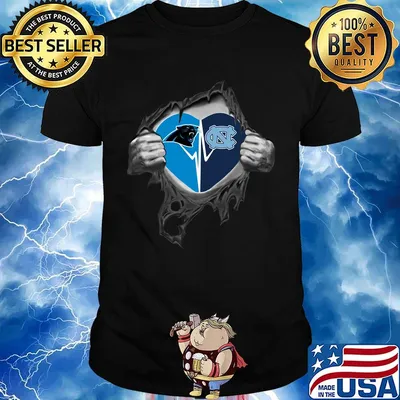 Blood insides carolina panthers and north carolina heartbeat shirt