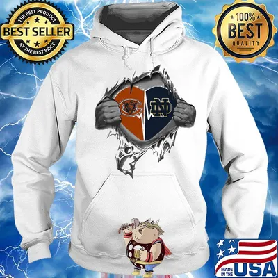 Blood insides chicago bears and notre dame fighting irish heart s Hoodie