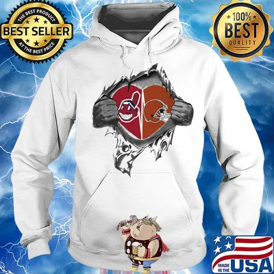 Blood insides cleveland indians and cleveland browns heart s Hoodie