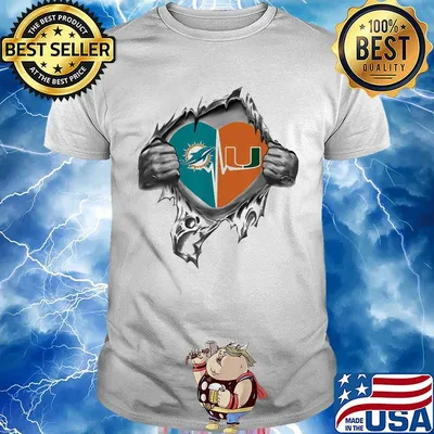 Blood insides heart miami dolphins vs miami hurricanes shirt