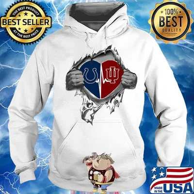 Blood insides indianapolis colts and indiana hoosiers heart s Hoodie
