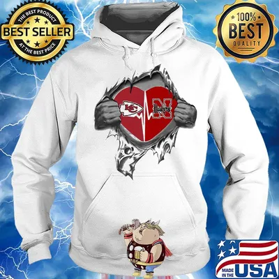 Blood insides kansas city chiefs and nebraska cornhuskers heart s Hoodie