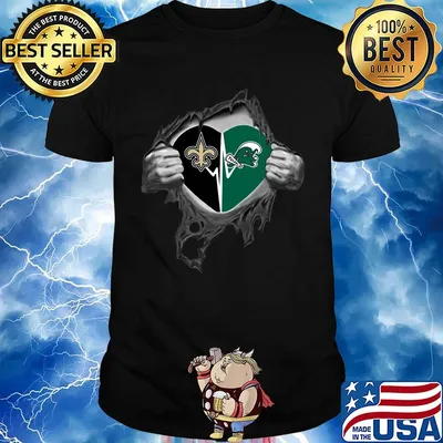 Blood insides new orleans saints and new orleans pelicans heartbeat shirt