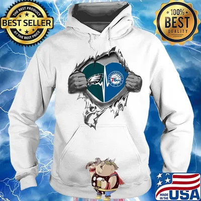 Blood insides philadelphia eagles and philadelphia 76ers heart s Hoodie