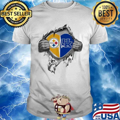 Blood insides pittsburgh steelers and kentucky wildcats heart shirt