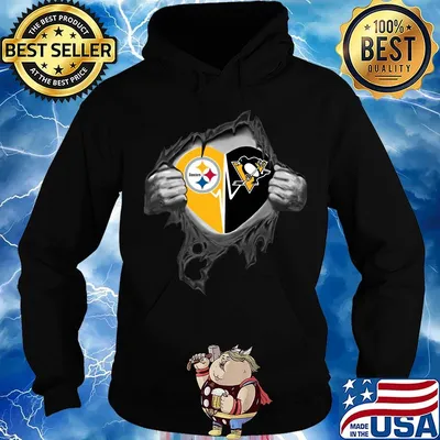 Blood insides pittsburgh steelers and pittsburgh penguins heartbeat s Hoodie