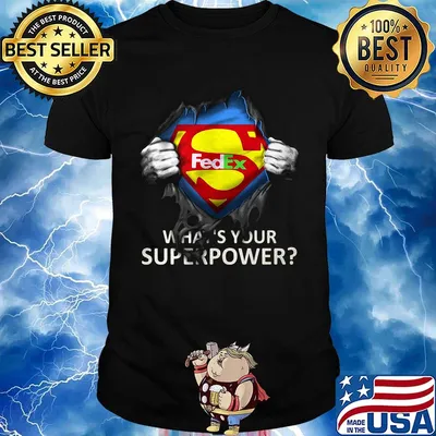 Blood insides superman fedex what's your superpower shirt