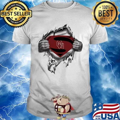 Blood insides superman oklahoma sooners shirt