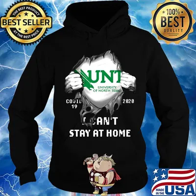 Blood insides unt university of north texas covid-19 2020 i can't stay at home s Hoodie