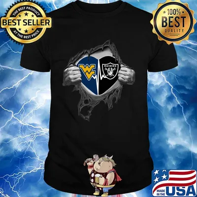 Blood insides west virginia and los angeles raiders heartbeat shirt