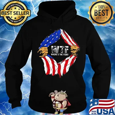 Blood insides wtf where's the fish american flag independence day s Hoodie