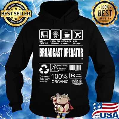 Broadcast operator multi tasking problem solving requires coffee will travel s Hoodie