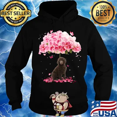 Brown dog standing under the big rose s Hoodie