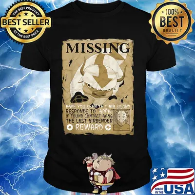 Buffalo missing have you seen this air bison responds to appa if found contact aang the last airbender reward shirt
