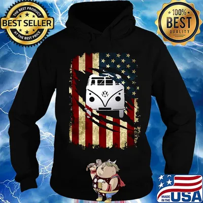 Bus american flag happy independence day s Hoodie